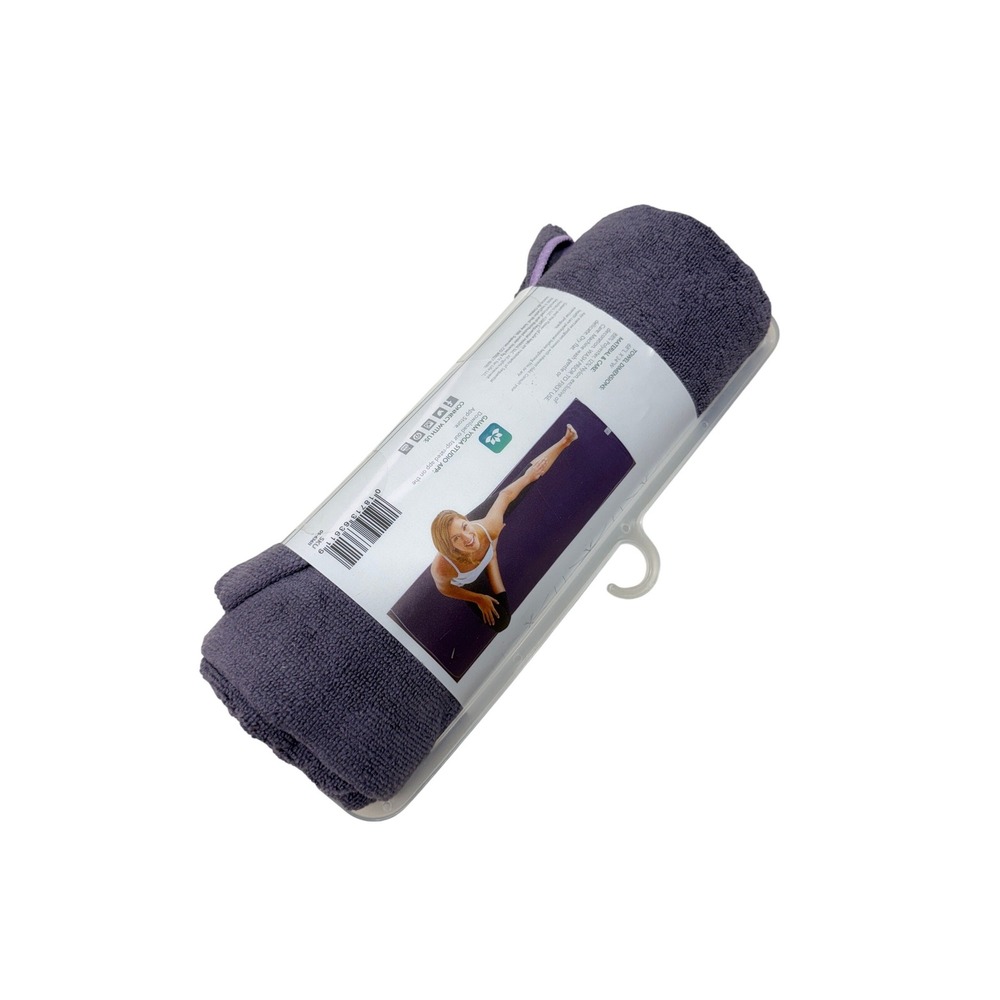 Gaiam Yoga Mat Towel Purple Super Absorbent Quick Drying 68" x 24" New
